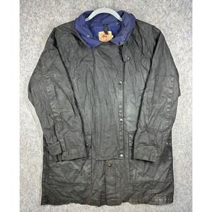 Vintage Australian Outback Oilskin Duster Coat Made In Australia Mens Medium